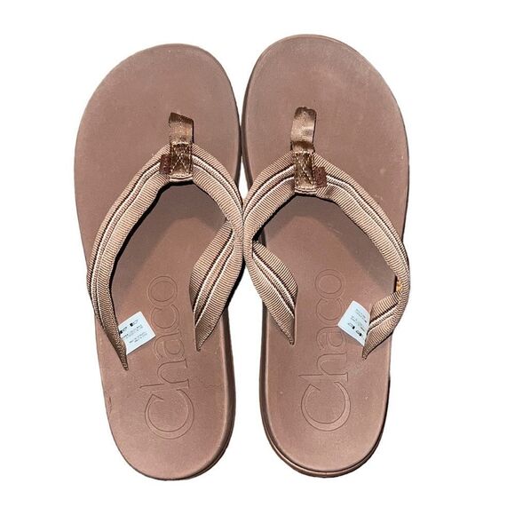 Chaco Tan and Brown Thong Sandals Size 11 - Picture 2 of 6